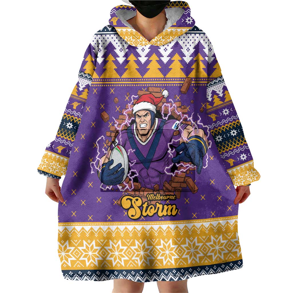 Melbourne Thunderbolt Santa Personalised Wearable Blanket Hoodie Christmas Rugby League Spirit - Aussie Hoodie