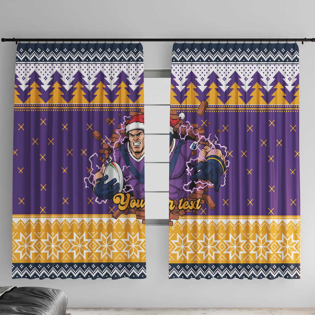 Melbourne Thunderbolt Santa Personalised Window Curtain Christmas Rugby League Spirit - Aussie Hoodie