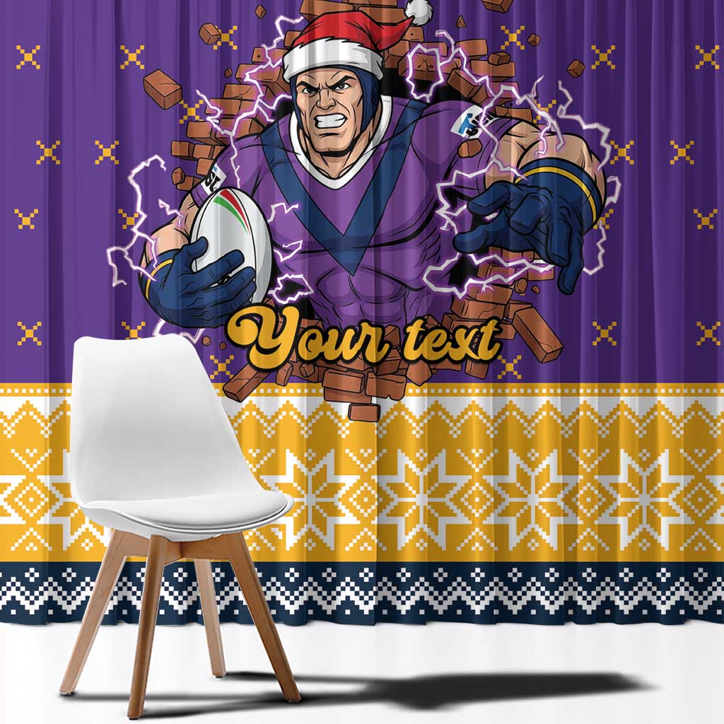 Melbourne Thunderbolt Santa Personalised Window Curtain Christmas Rugby League Spirit - Aussie Hoodie