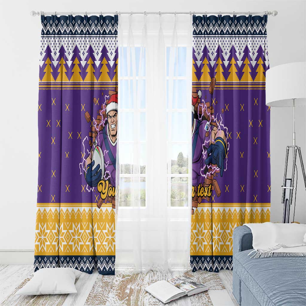 Melbourne Thunderbolt Santa Personalised Window Curtain Christmas Rugby League Spirit - Aussie Hoodie