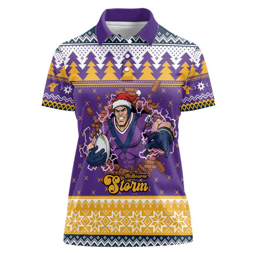 Melbourne Thunderbolt Santa Personalised Women Polo Shirt Christmas Rugby League Spirit - Aussie Hoodie