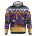 Melbourne Thunderbolt Santa Personalised Zip Hoodie Christmas Rugby League Spirit - Aussie Hoodie