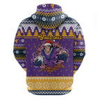 Melbourne Thunderbolt Santa Personalised Zip Hoodie Christmas Rugby League Spirit - Aussie Hoodie
