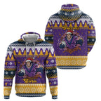 Melbourne Thunderbolt Santa Personalised Zip Hoodie Christmas Rugby League Spirit - Aussie Hoodie