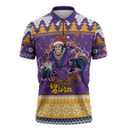 Melbourne Thunderbolt Santa Personalised Zipper Polo Shirt Christmas Rugby League Spirit - Aussie Hoodie