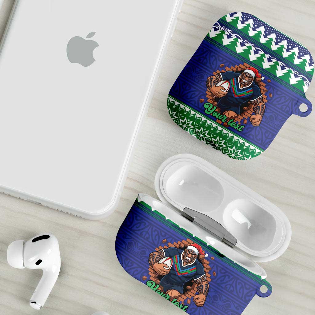 Merry Haka Warriors Personalised AirPods Case Christmas Rugby League Spirit - Aussie Hoodie
