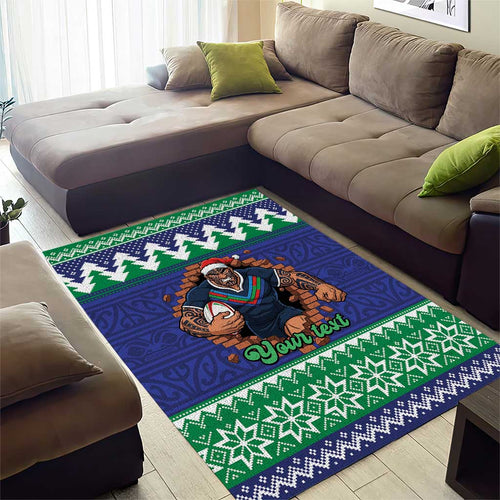 Merry Haka Warriors Personalised Area Rug Christmas Rugby League Spirit - Aussie Hoodie