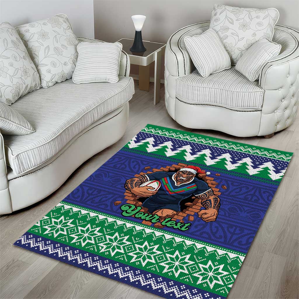 Merry Haka Warriors Personalised Area Rug Christmas Rugby League Spirit - Aussie Hoodie