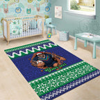 Merry Haka Warriors Personalised Area Rug Christmas Rugby League Spirit - Aussie Hoodie