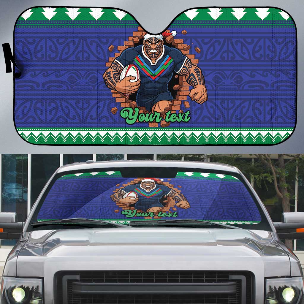 Merry Haka Warriors Personalised Auto Sun Shade Christmas Rugby League Spirit - Aussie Hoodie