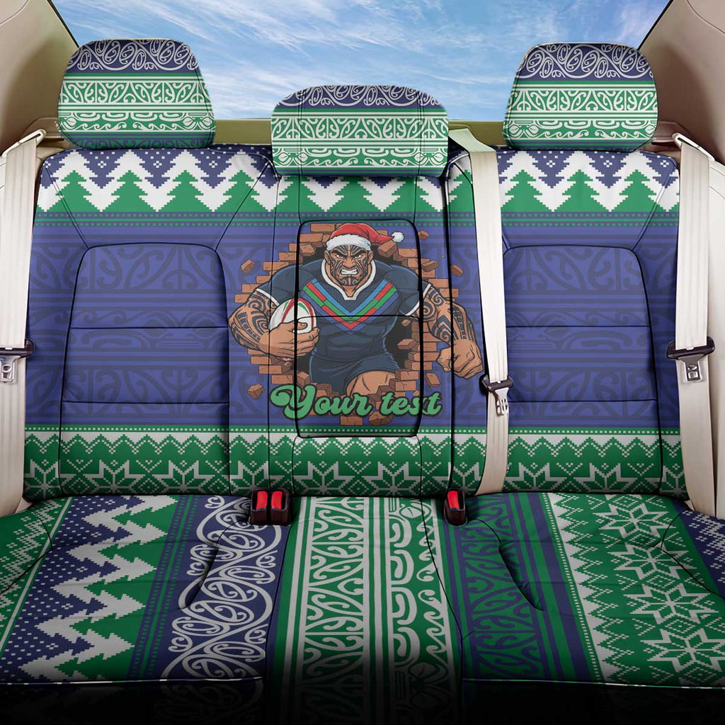 Merry Haka Warriors Personalised Back Car Seat Cover Christmas Rugby League Spirit - Aussie Hoodie
