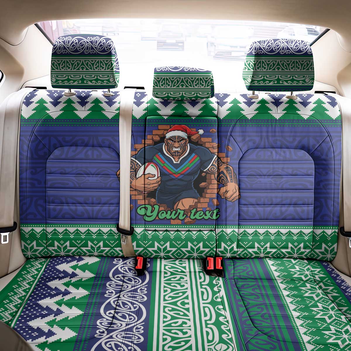 Merry Haka Warriors Personalised Back Car Seat Cover Christmas Rugby League Spirit - Aussie Hoodie