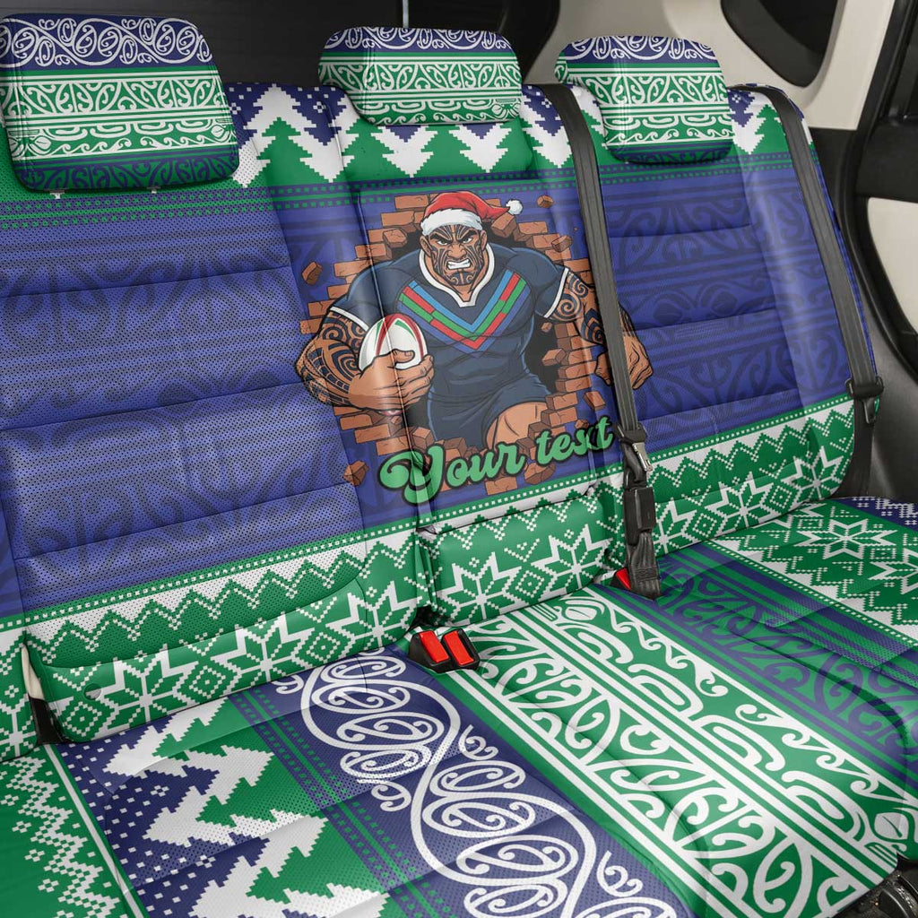 Merry Haka Warriors Personalised Back Car Seat Cover Christmas Rugby League Spirit - Aussie Hoodie