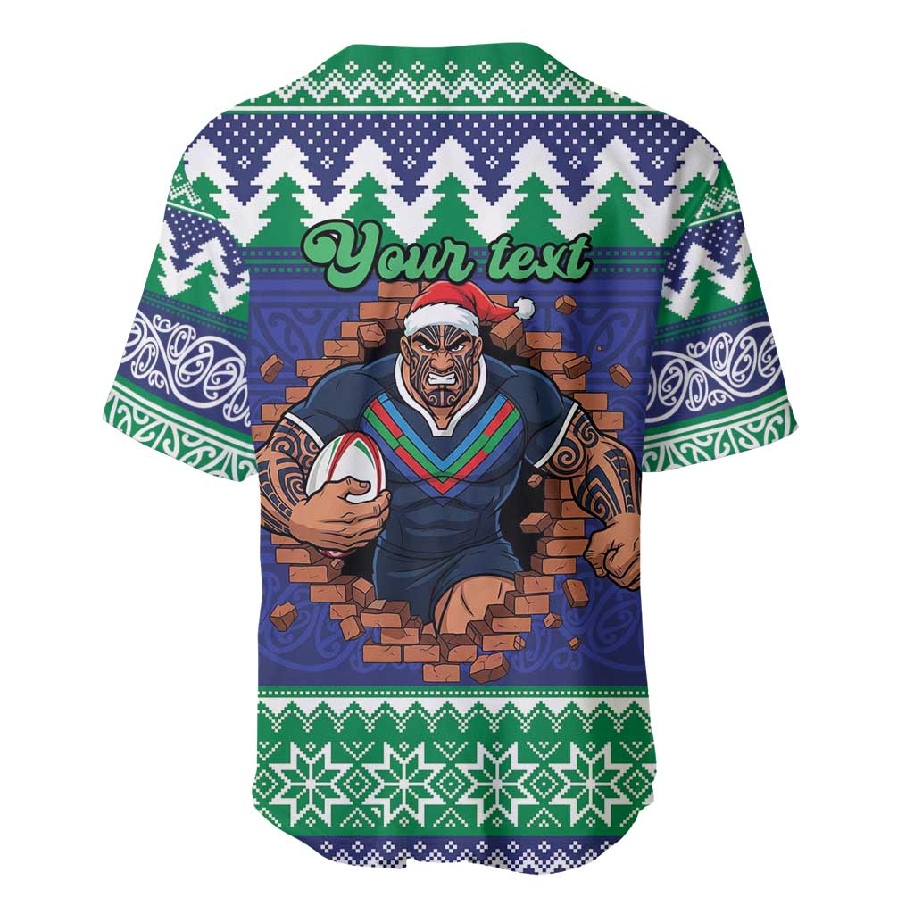 Merry Haka Warriors Personalised Baseball Jersey Christmas Rugby League Spirit - Aussie Hoodie