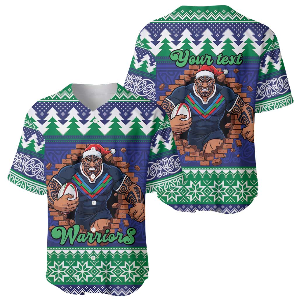 Merry Haka Warriors Personalised Baseball Jersey Christmas Rugby League Spirit - Aussie Hoodie