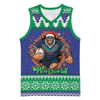 Merry Haka Warriors Personalised Basketball Jersey Christmas Rugby League Spirit - Aussie Hoodie