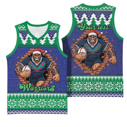 Merry Haka Warriors Personalised Basketball Jersey Christmas Rugby League Spirit - Aussie Hoodie