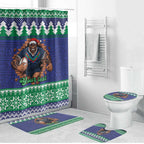 Merry Haka Warriors Personalised Bathroom Set Christmas Rugby League Spirit - Aussie Hoodie