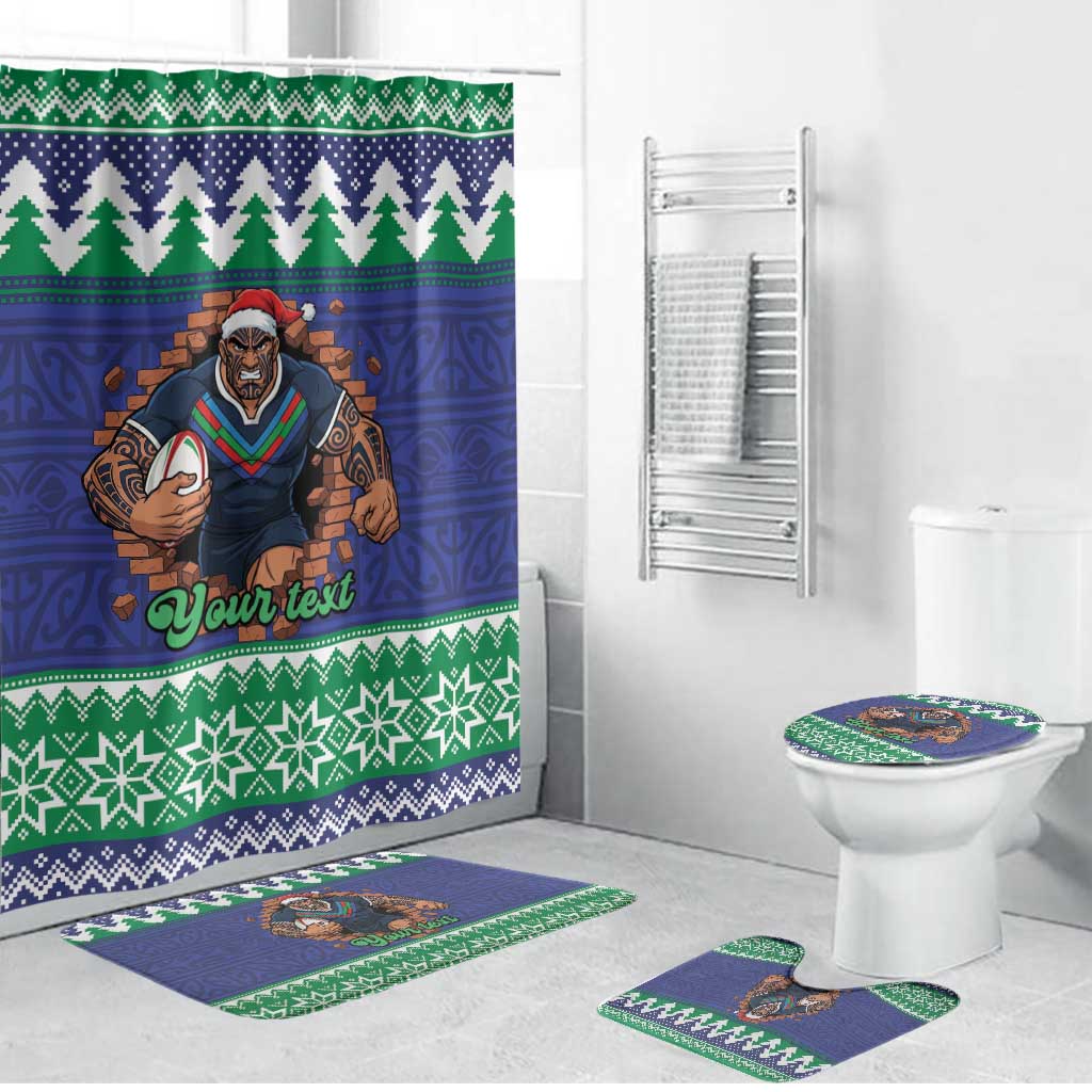 Merry Haka Warriors Personalised Bathroom Set Christmas Rugby League Spirit - Aussie Hoodie