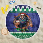 Merry Haka Warriors Personalised Beach Blanket Christmas Rugby League Spirit - Aussie Hoodie