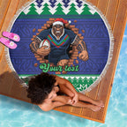 Merry Haka Warriors Personalised Beach Blanket Christmas Rugby League Spirit - Aussie Hoodie