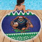 Merry Haka Warriors Personalised Beach Blanket Christmas Rugby League Spirit - Aussie Hoodie