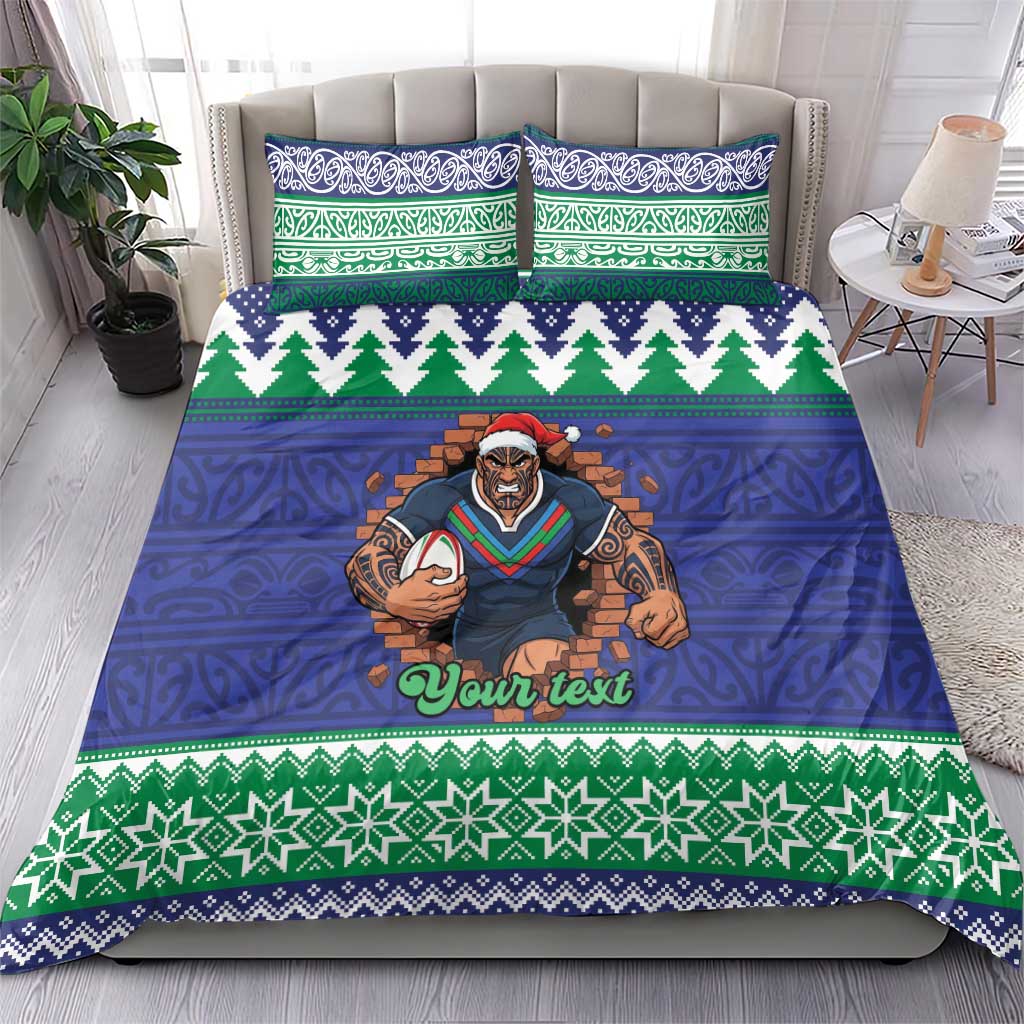 Merry Haka Warriors Personalised Bedding Set Christmas Rugby League Spirit - Aussie Hoodie