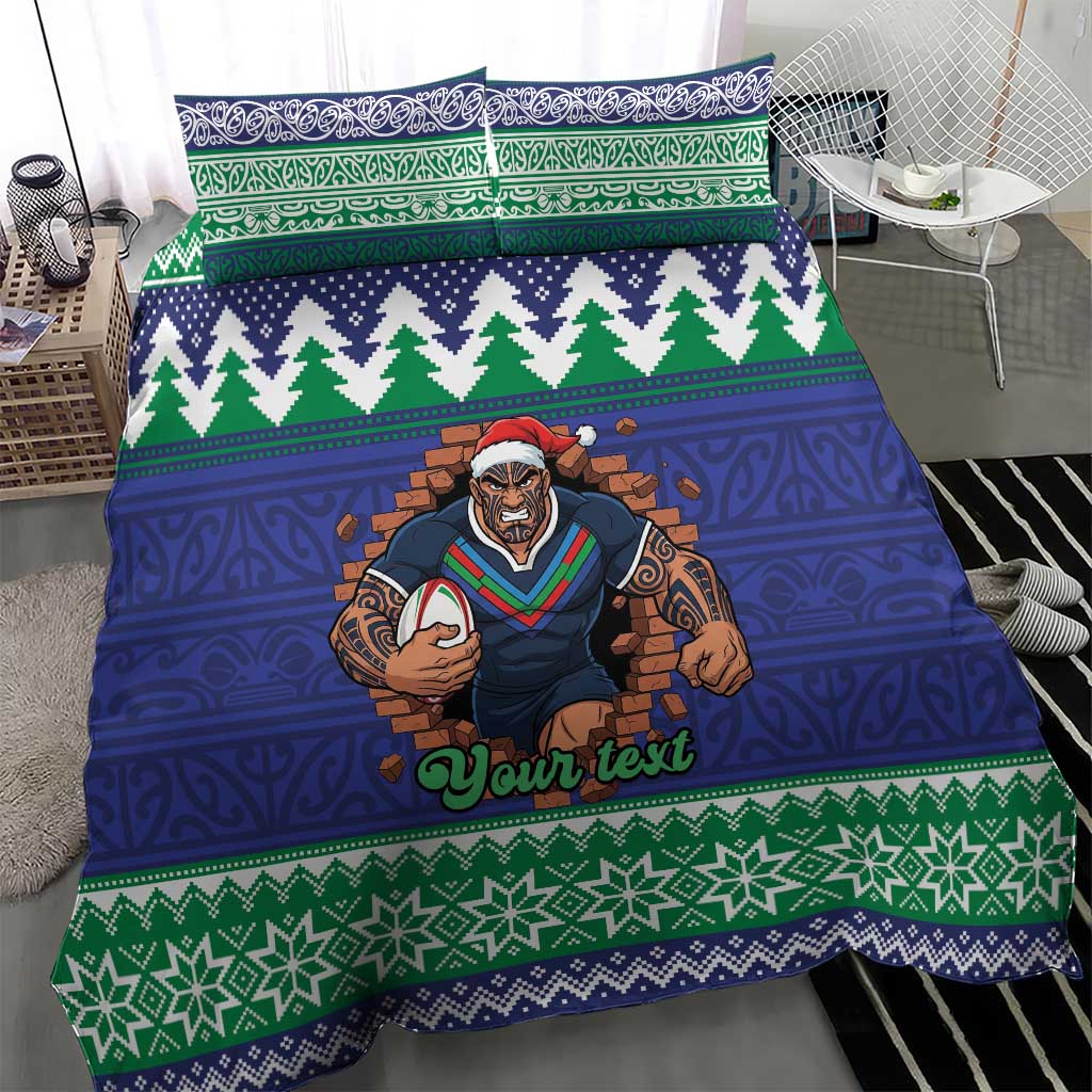 Merry Haka Warriors Personalised Bedding Set Christmas Rugby League Spirit - Aussie Hoodie
