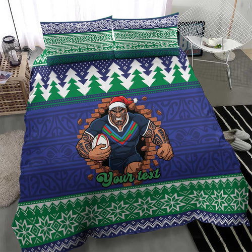 Merry Haka Warriors Personalised Bedding Set Christmas Rugby League Spirit - Aussie Hoodie