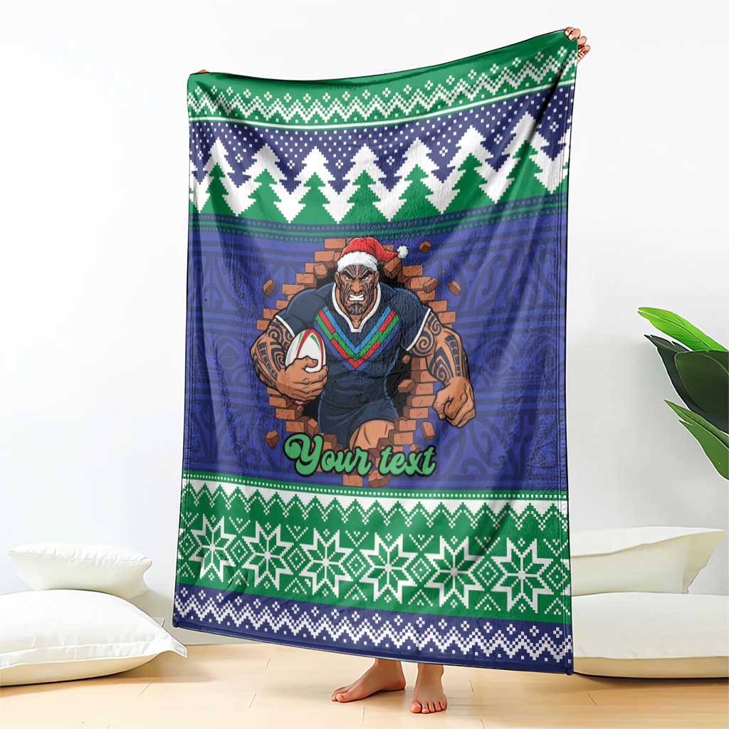 Merry Haka Warriors Personalised Blanket Christmas Rugby League Spirit - Aussie Hoodie
