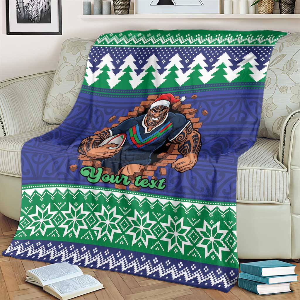 Merry Haka Warriors Personalised Blanket Christmas Rugby League Spirit - Aussie Hoodie
