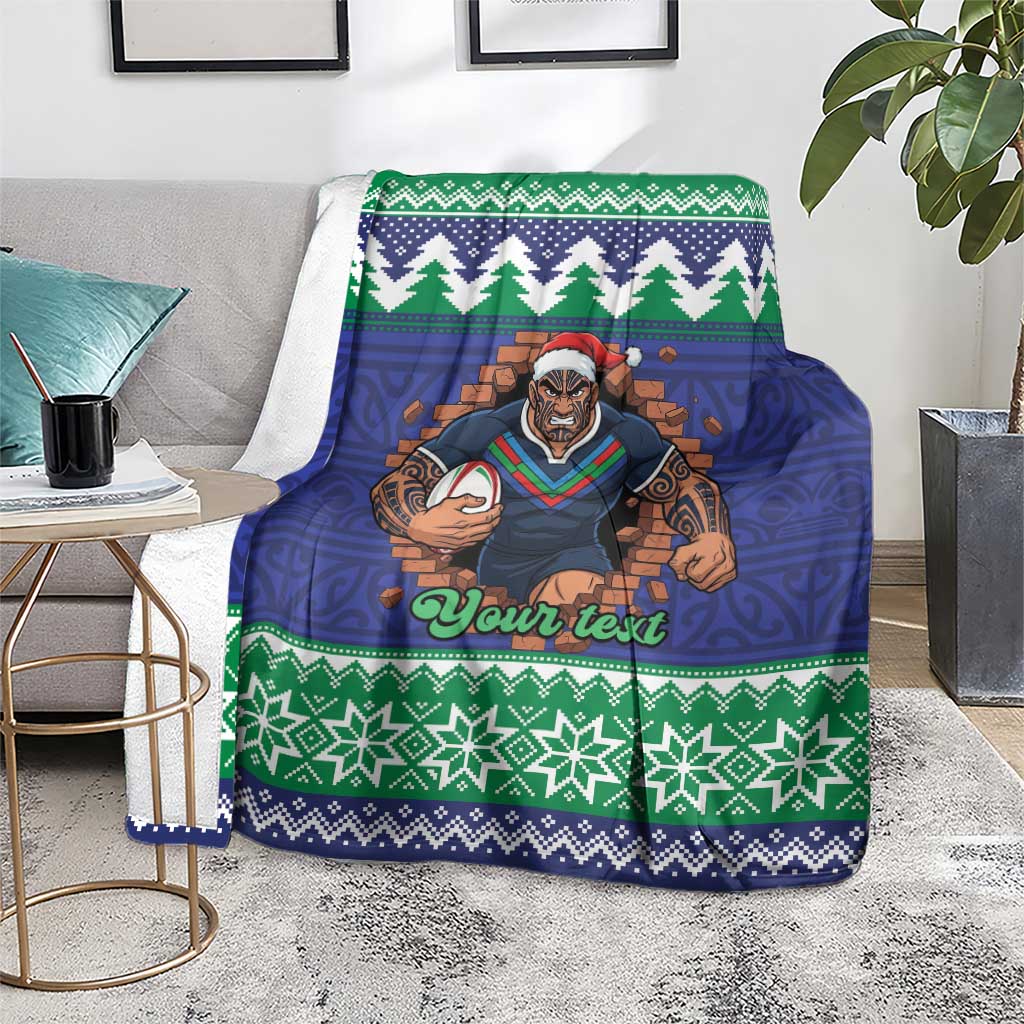 Merry Haka Warriors Personalised Blanket Christmas Rugby League Spirit - Aussie Hoodie