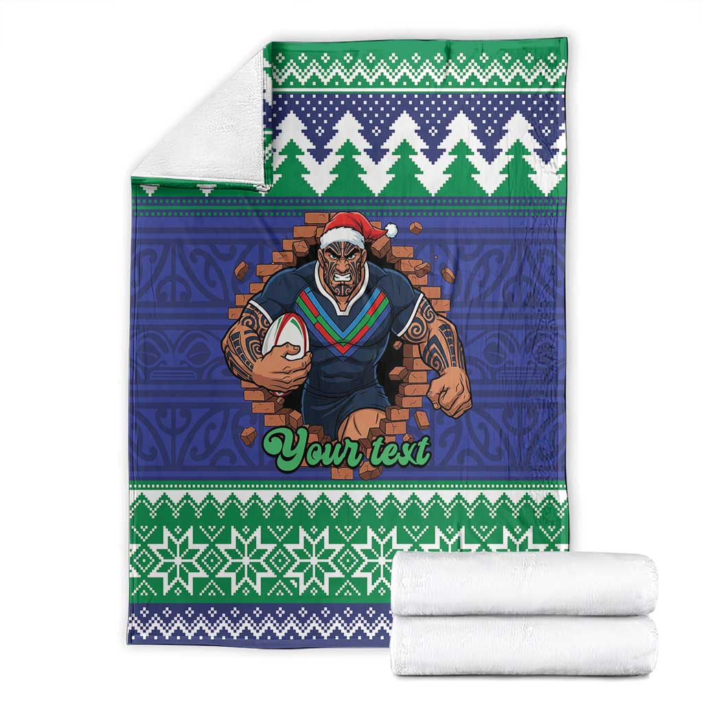 Merry Haka Warriors Personalised Blanket Christmas Rugby League Spirit - Aussie Hoodie