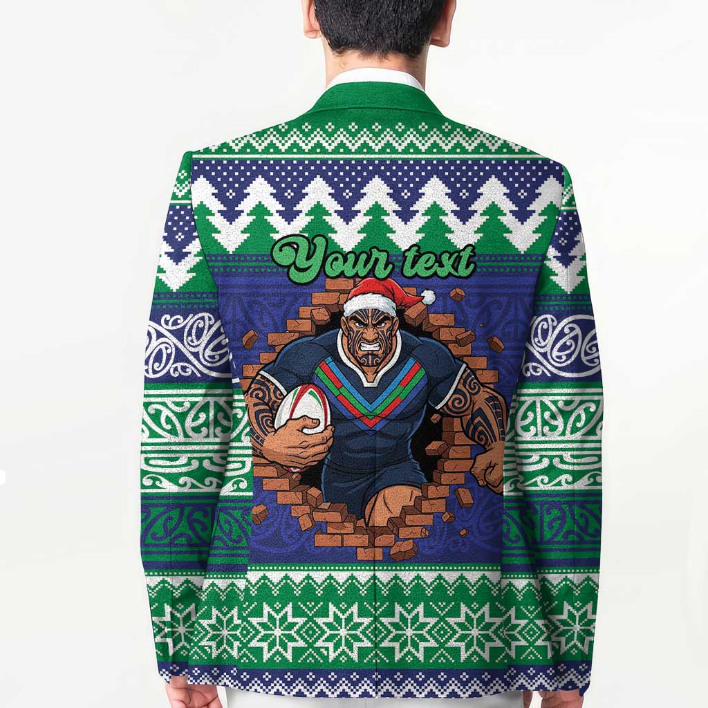Merry Haka Warriors Personalised Blazer Christmas Rugby League Spirit - Aussie Hoodie
