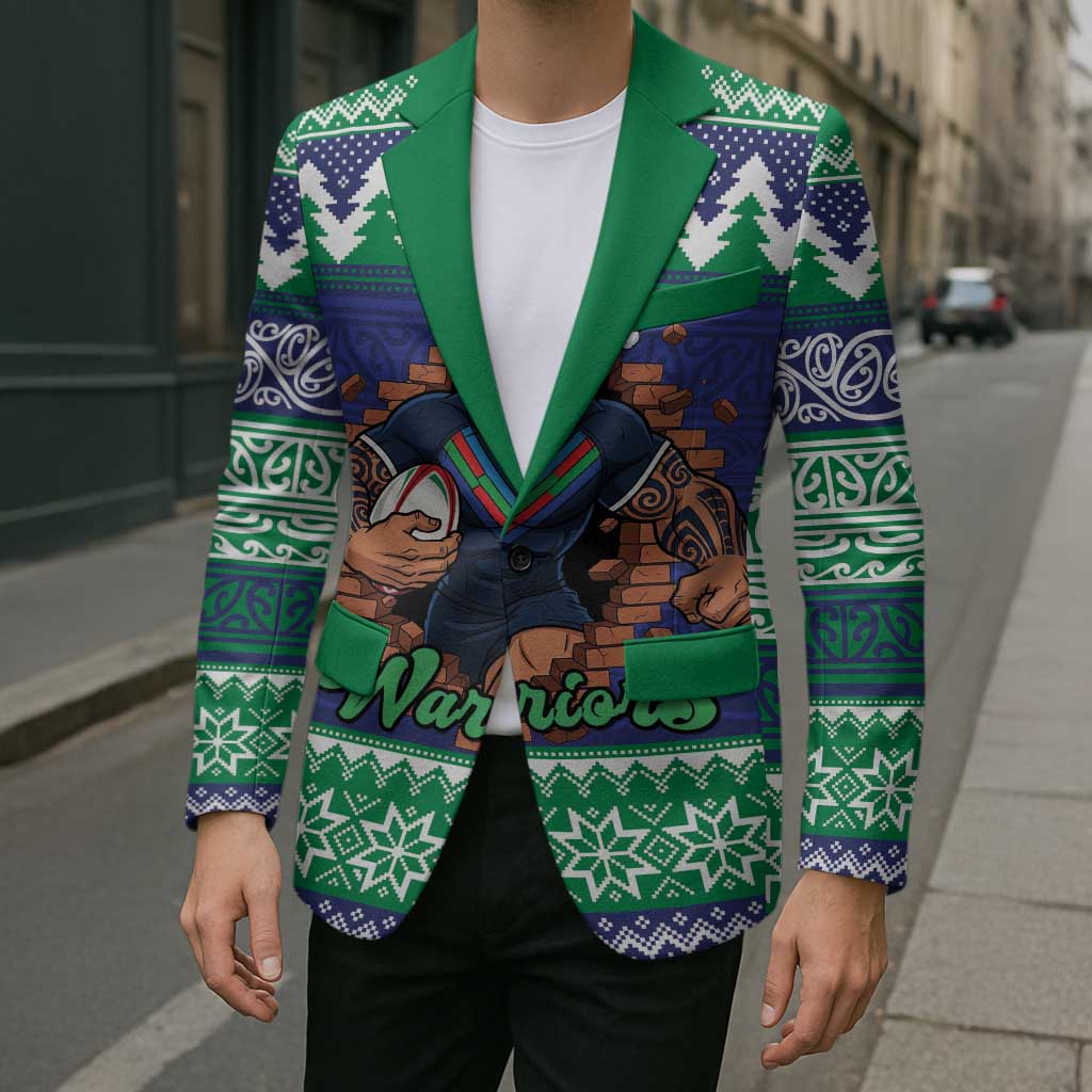 Merry Haka Warriors Personalised Blazer Christmas Rugby League Spirit - Aussie Hoodie