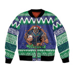 Merry Haka Warriors Personalised Bomber Jacket Christmas Rugby League Spirit - Aussie Hoodie