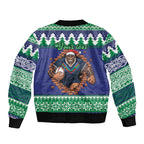 Merry Haka Warriors Personalised Bomber Jacket Christmas Rugby League Spirit - Aussie Hoodie