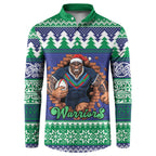 Merry Haka Warriors Personalised Button Sweatshirt Christmas Rugby League Spirit - Aussie Hoodie