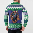 Merry Haka Warriors Personalised Button Sweatshirt Christmas Rugby League Spirit - Aussie Hoodie