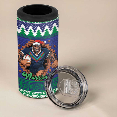 Merry Haka Warriors Personalised 4 in 1 Can Cooler Tumbler Christmas Rugby League Spirit - Aussie Hoodie