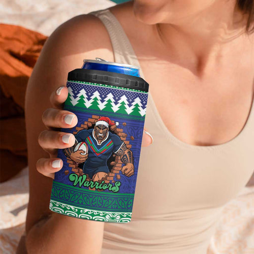 Merry Haka Warriors Personalised 4 in 1 Can Cooler Tumbler Christmas Rugby League Spirit - Aussie Hoodie