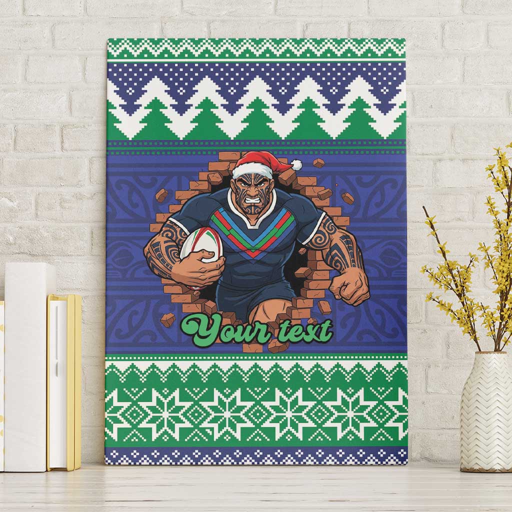 Merry Haka Warriors Personalised Canvas Wall Art Christmas Rugby League Spirit - Aussie Hoodie