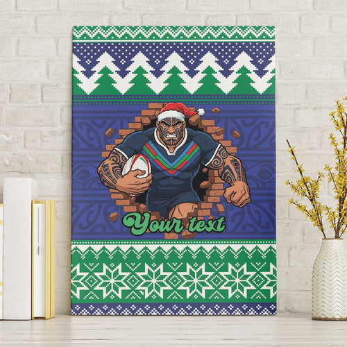 Merry Haka Warriors Personalised Canvas Wall Art Christmas Rugby League Spirit - Aussie Hoodie