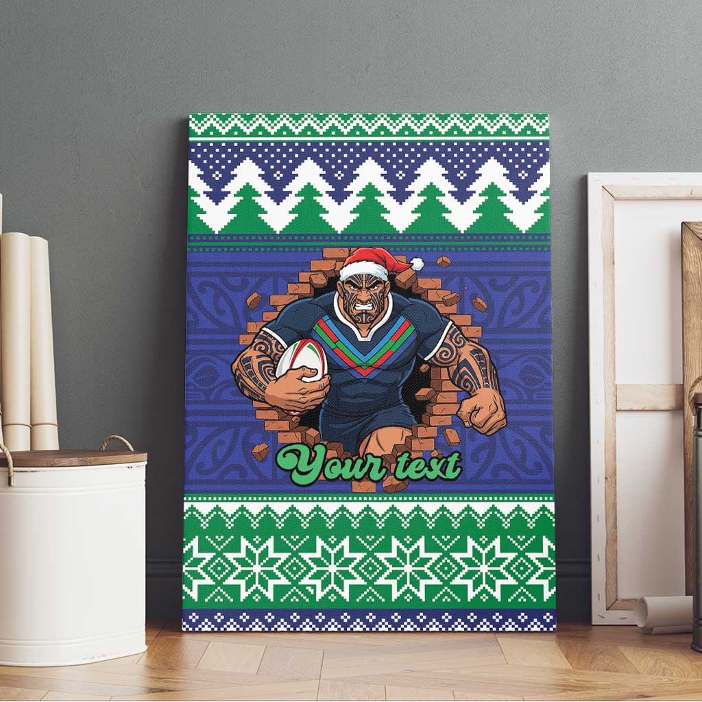 Merry Haka Warriors Personalised Canvas Wall Art Christmas Rugby League Spirit - Aussie Hoodie