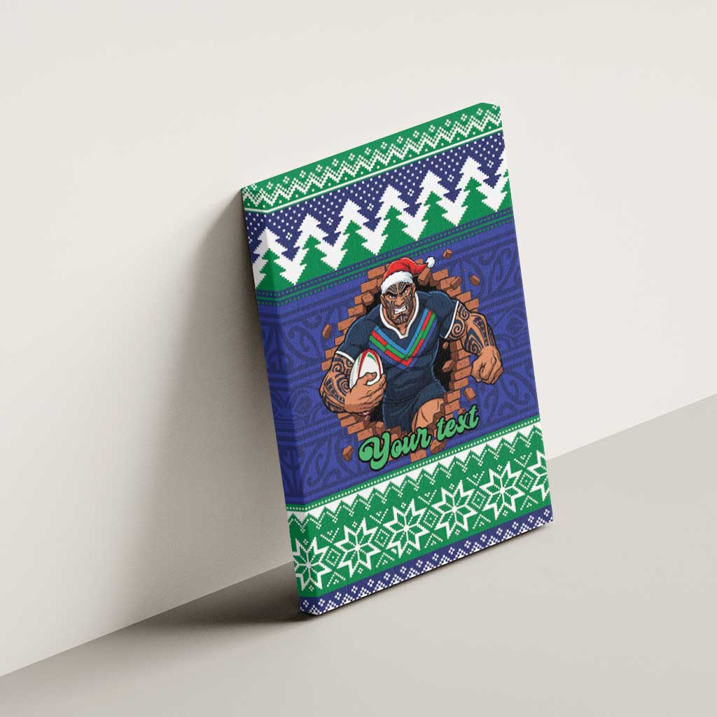 Merry Haka Warriors Personalised Canvas Wall Art Christmas Rugby League Spirit - Aussie Hoodie