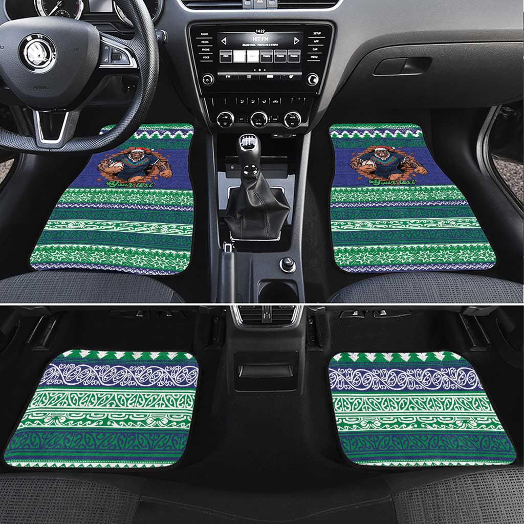 Merry Haka Warriors Personalised Car Mats Christmas Rugby League Spirit - Aussie Hoodie