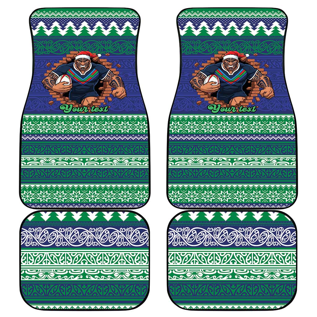 Merry Haka Warriors Personalised Car Mats Christmas Rugby League Spirit - Aussie Hoodie