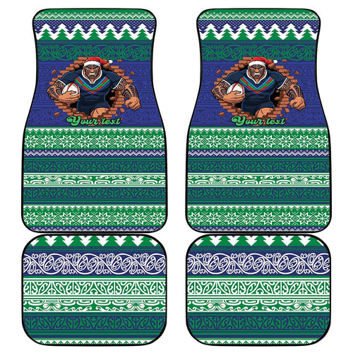 Merry Haka Warriors Personalised Car Mats Christmas Rugby League Spirit - Aussie Hoodie