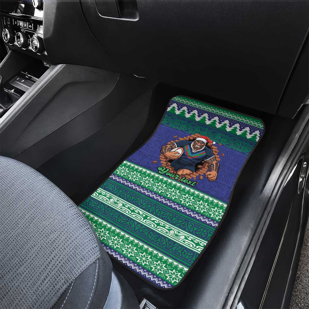 Merry Haka Warriors Personalised Car Mats Christmas Rugby League Spirit - Aussie Hoodie