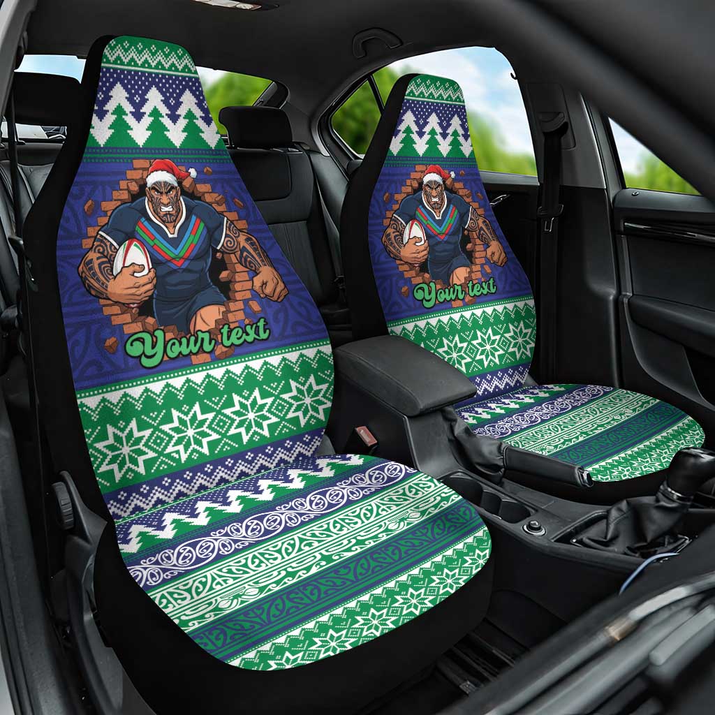 Merry Haka Warriors Personalised Car Seat Cover Christmas Rugby League Spirit - Aussie Hoodie
